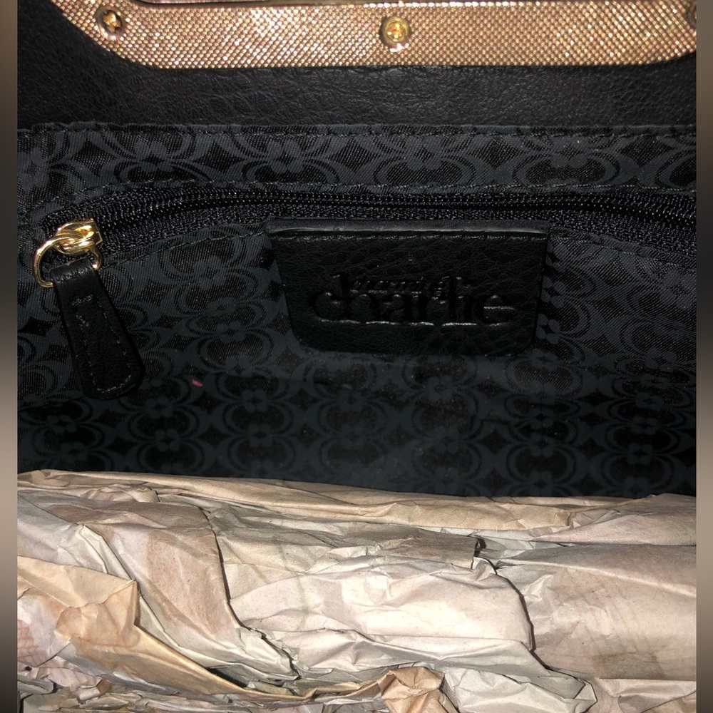 NWT Charming Charlie Black Quilted Vegan Leather Purse - Picture 2 of 6